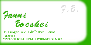 fanni bocskei business card